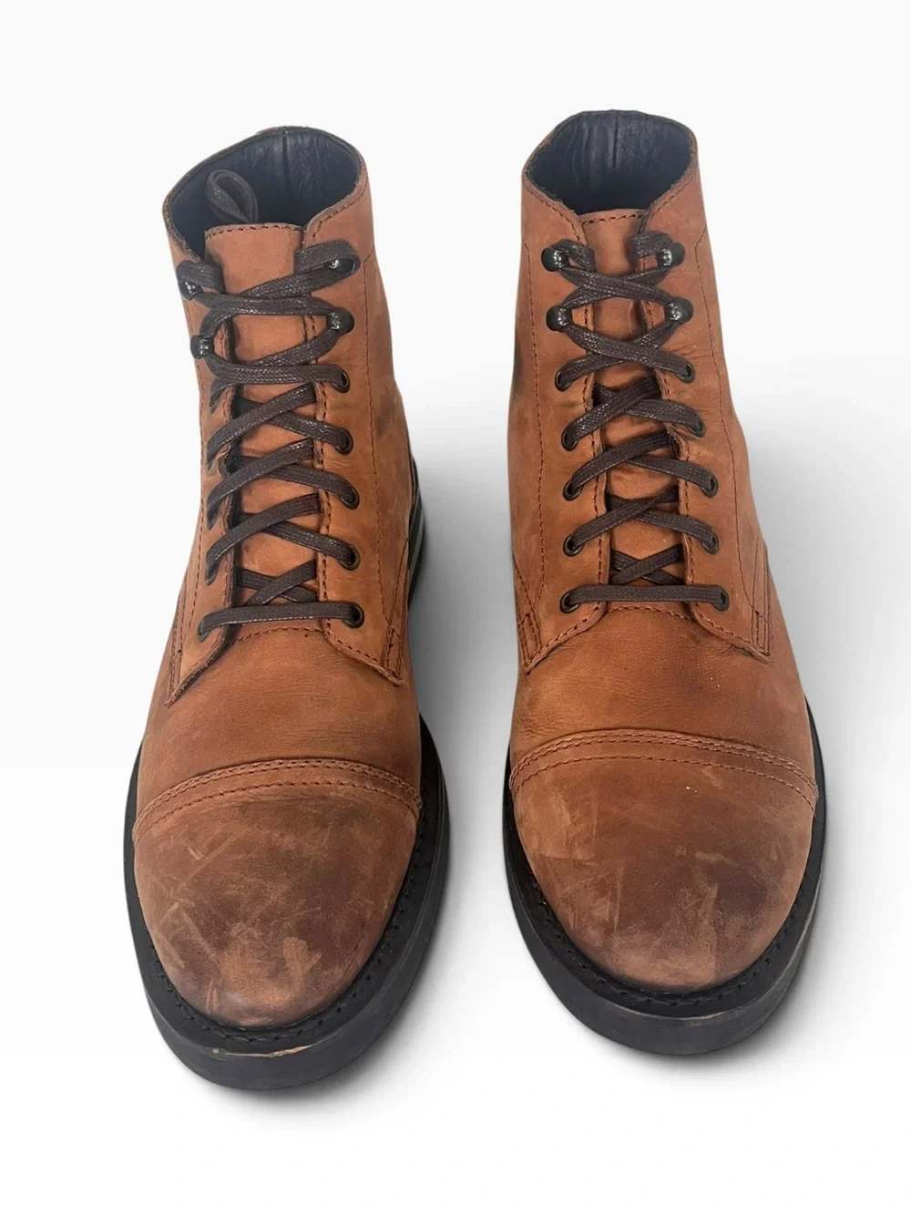 Thursday Boot Company Captain Leather Lace Up Boots Mens 10 Terracotta Brown